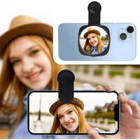 Phone Rear Camera Selfie Mirror - See How You Look in The Back Camera - for High Definition Photos (Black) Clip Picture