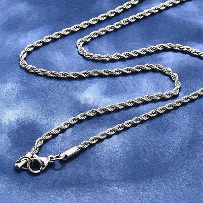 Tarnish Resistant 304 Stainless Steel Rope Chain Necklaces