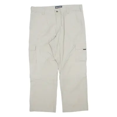 BIAGGINI Outdoor Cargo Trousers Cream Regular Straight Mens W36 L28
