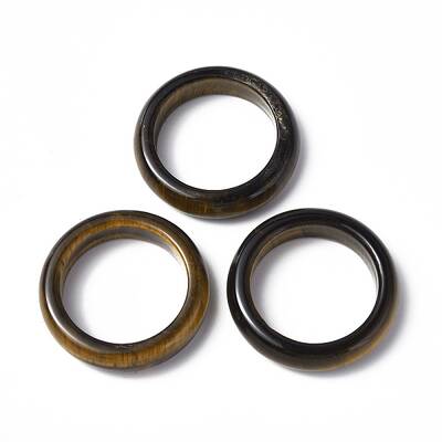 Natural Tiger Eye Plain Band Ring