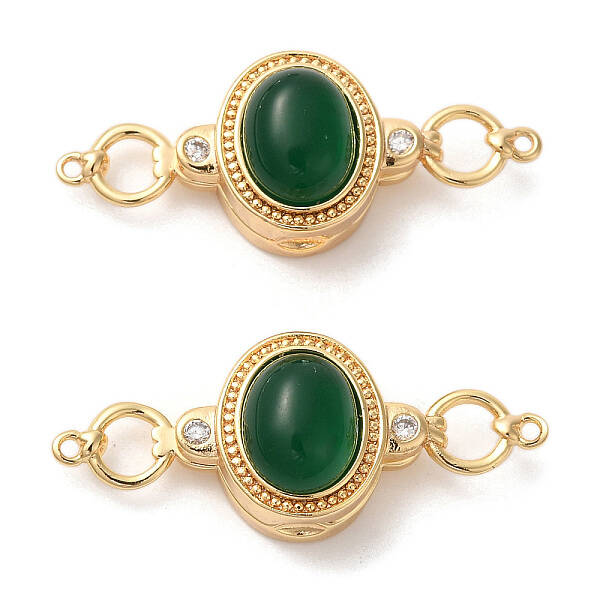 Brass Micro Pave Cubic Zirconia Magnetic Clasps