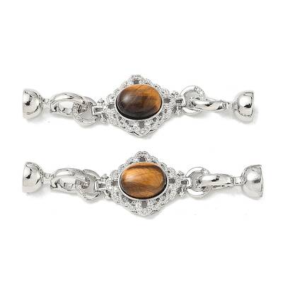 Brass Micro Pave Clear Cubic Zirconia Fold Over Clasps