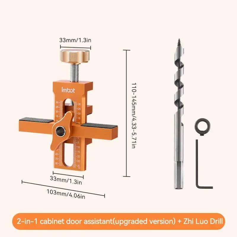 Imbot Cabinet Door Installation Fixture, A Two-in-One Installation Tool with Adjustable Positioner, An Aluminum Alloy Multi-f...
