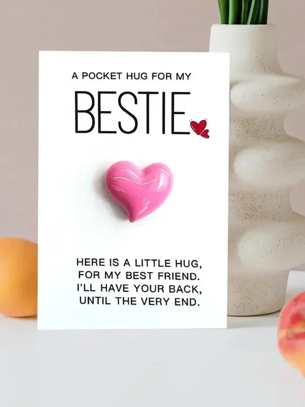 1pc Pocket Hug for My Bestie: A Heartfelt Gift for Your Female Friend, Including Pocket Hugs Full Of Love, Full Of Love and W...