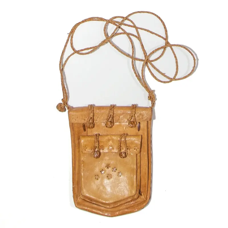 Crossbody Bag Beige 90s Leather Floral Womens