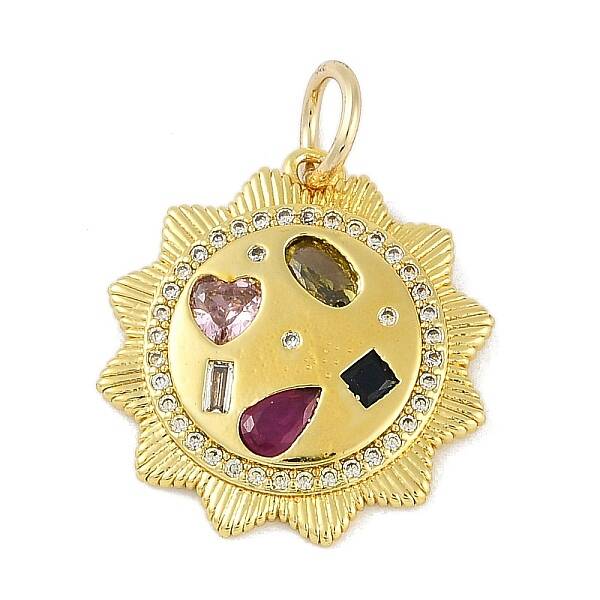 Brass Micro Pave Cubic Zirconia Pendants