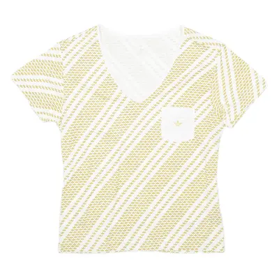 ADIDAS Girls T-Shirt White V-Neck L