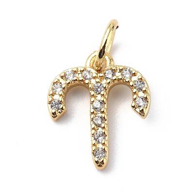 Brass Micro Pave Cubic Zirconia Charms