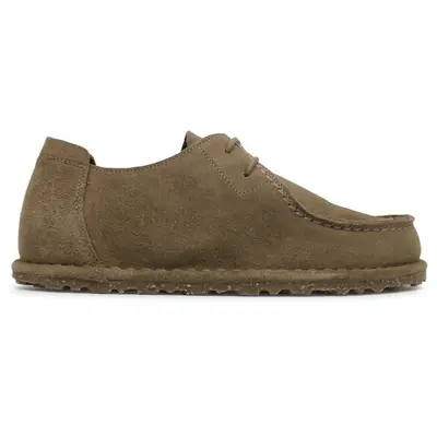 Birkenstock Utti Lace Suede Leather Unisex Lace Up Shoes - Gray Taupe - Size:US 7 Women / 5 Men