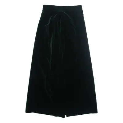 Womens A-Line Skirt Green Midi 90s Velvet S