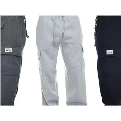 Pro Club Men's Cargo Sweatpants Cotton Casual SSK Menswear Pocket Stylish Plain Beige Big