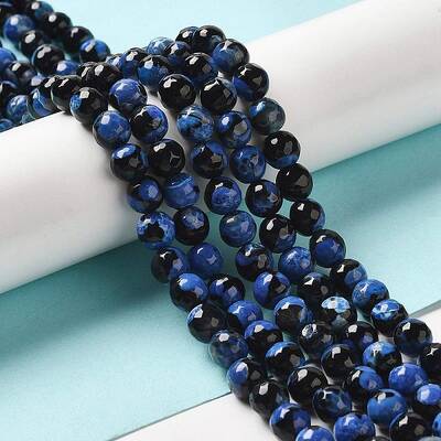 Natural Fire Crackle Agate Beads Strands