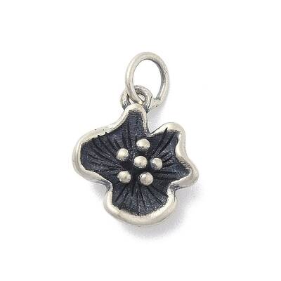 925 Sterling Silver Flower Charms with Jump Rings and 925 Stamp