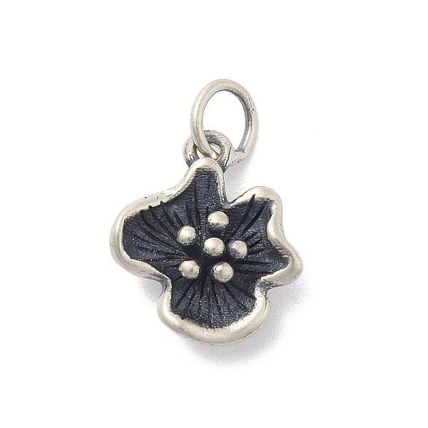 925 Sterling Silver Flower Charms with Jump Rings and 925 Stamp