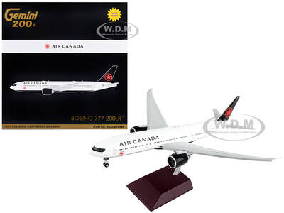 Boeing 777-200LR Commercial Aircraft with Flaps Down Air Canada White with Black Tail Gemini 200 Series 1/200 Diecast Model A...