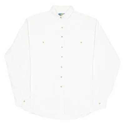 BASIC ELEMENTS Womens Plain Shirt White Long Sleeve L