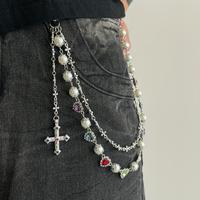 1pc Pendant Pants Chain for Men, Imitation Chain, Long Cool Punk Trousers Pocket Belt Key Chains for Hip Hop Rock Jean,   Bea...