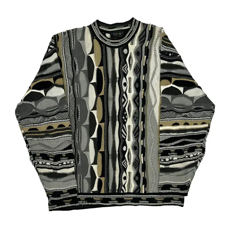 Geometric Pattern Coogi Jumper - Large Multicoloured Acrylic
