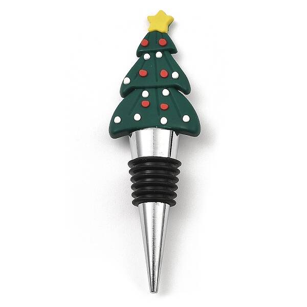 Christmas Theme Aluminium Alloy & PVC Wine Bottle Stoppers