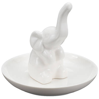 1Pc Elephant Shape Porcelain Jewelry Plate
