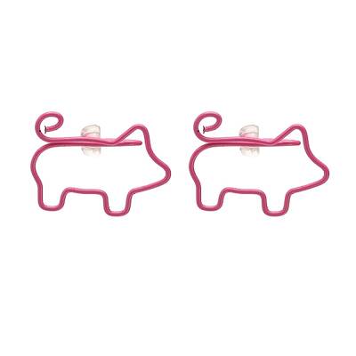 Open Pig Shape Iron Stud Earrings