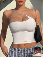 Women's Plain Crop Tank Top, Casual Sleeveless Cropped Top for Summer, Fashion Women's Top for Daily Wear, Womenswear