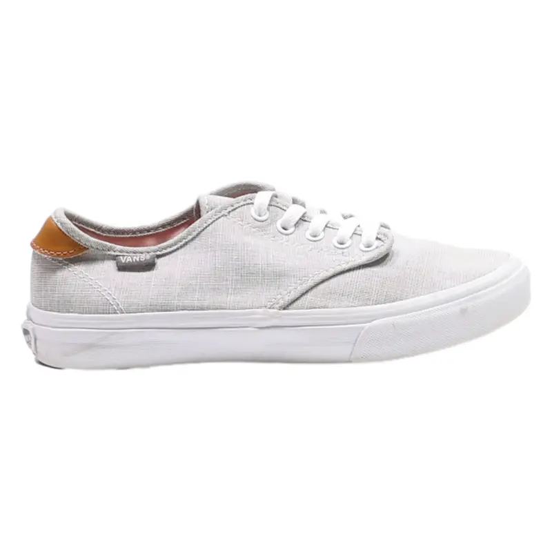 VANS Old Skool Low Top Trainers White Canvas Womens UK 5.5