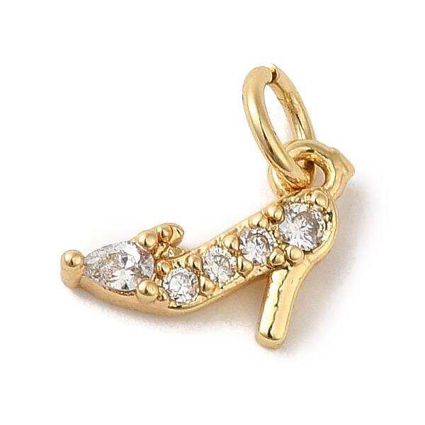 Brass Micro Pave Clear Cubic Zirconia Pendants