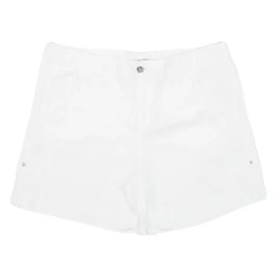 CALVIN KLEIN Womens Casual Shorts White Relaxed XL W36