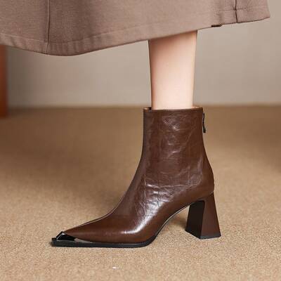 CHIKO Agatha Pointy Toe Chunky Heels Ankle Boots