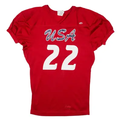 RAWLINGS Mens Jersey Red USA V-Neck Nylon M