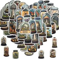 Magic World in The Bottle Sticker, 50pcs/set Waterproof Self Adhesive Decor Paper, Decor Sticker for Gift Greeting Card Water...