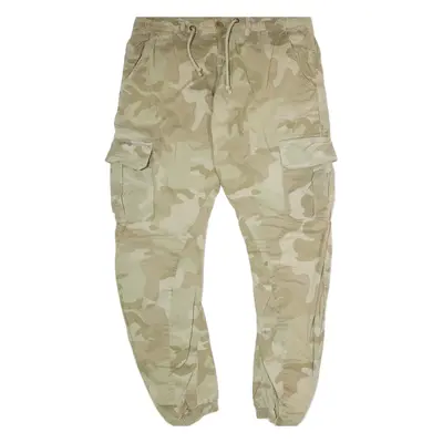 URBAN CLASSICS Cuffed Camouflage Cargo Mens Trousers Beige Straight W36 L32