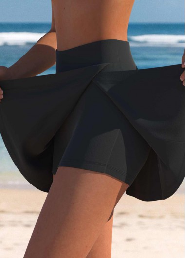 Modlily High Waisted Patchwork Black Split Pantskirt - XXL