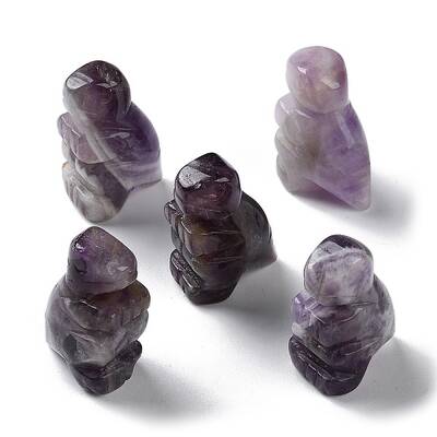 Natural Amethyst Carved Healing Dinosaur Figurines