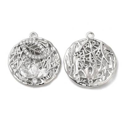 Brass Micro Pave Cubic Zirconia Pendants