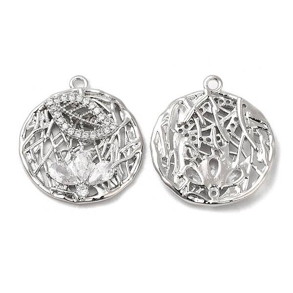 Brass Micro Pave Cubic Zirconia Pendants
