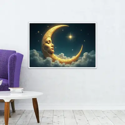Moonlit Elegance Among Stars