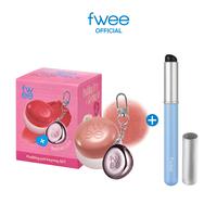 [Travel-friendly] fwee Lip & Cheek Blurry Pudding Pot + Mini Keychain + Silicone Lip Brush Trio | Makeup Blush and Blurred Ma...
