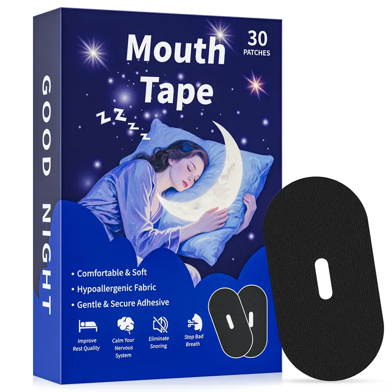 Mouth Tape (30 Pack) - Skin-Friendly, Hypoallergenic, Easy to Apply & Remove, Suitable for All Ages