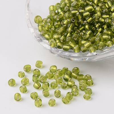 6/0 Round Silver Lined Round Hole Glass Seed Beads