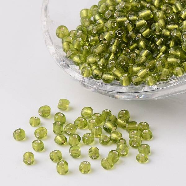 6/0 Round Silver Lined Round Hole Glass Seed Beads