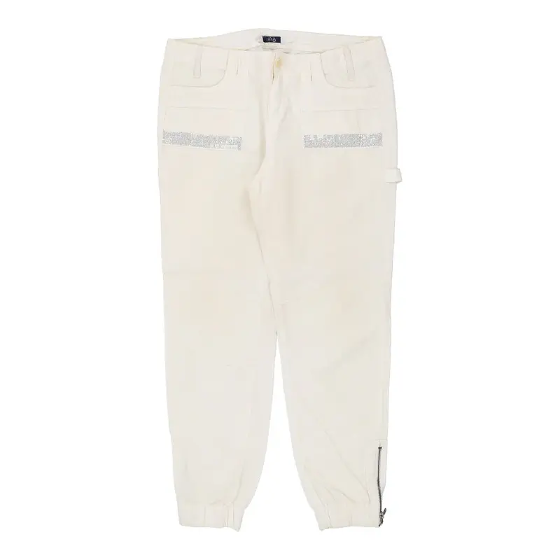 Liu Jo Cargo Trousers - 34W UK 14 Cream Cotton | Size: UK 14