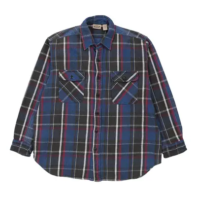 Five Brother Checked Flannel Shirt - XL Blue Cotton Blend