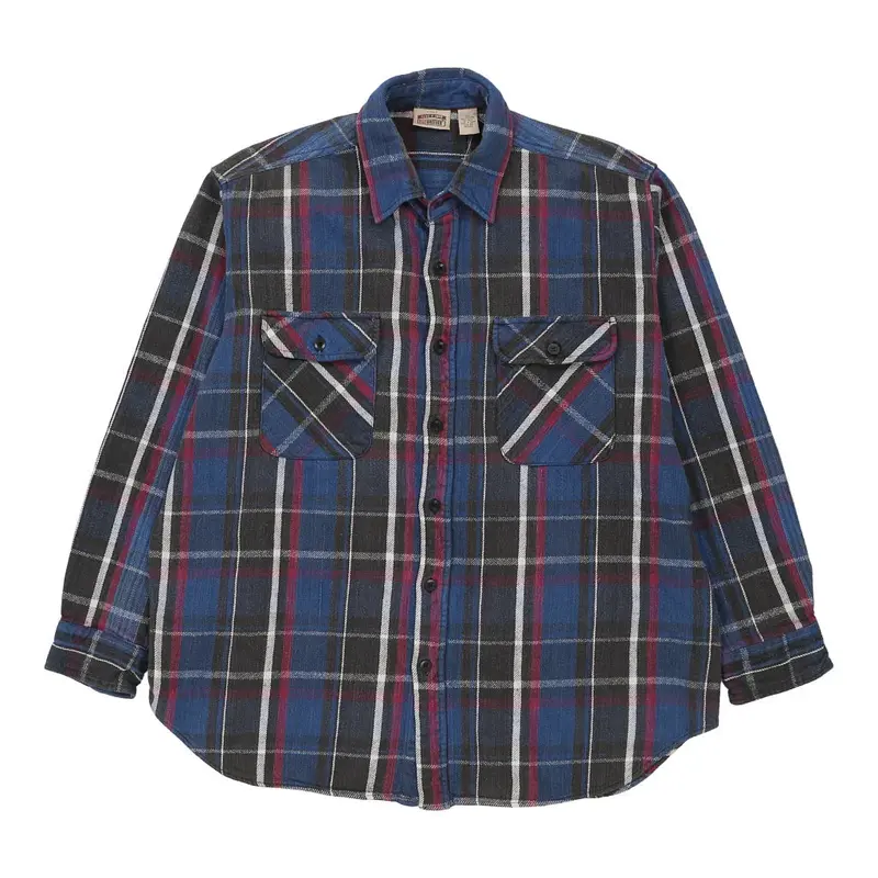 Five Brother Checked Flannel Shirt - XL Blue Cotton Blend