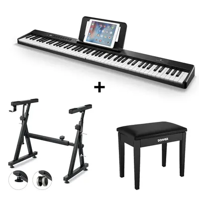 Donner DP-10 Foldable Semi-Weighted Digital Piano - Piano+Stand+Bench