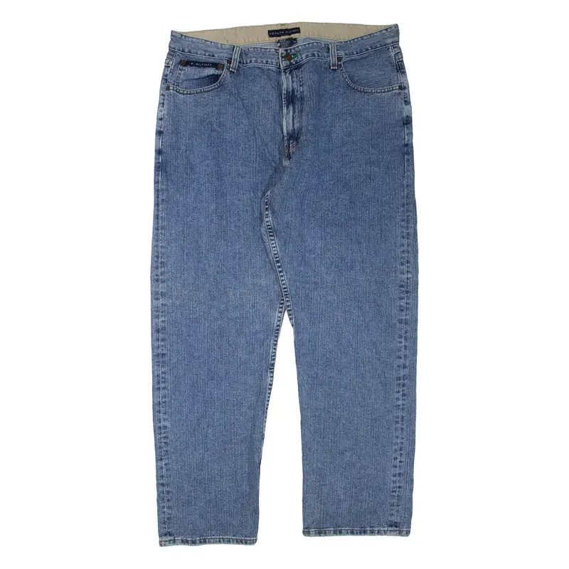 TOMMY HILFIGER Mens Jeans Blue Regular Straight Acid Wash W38 L30