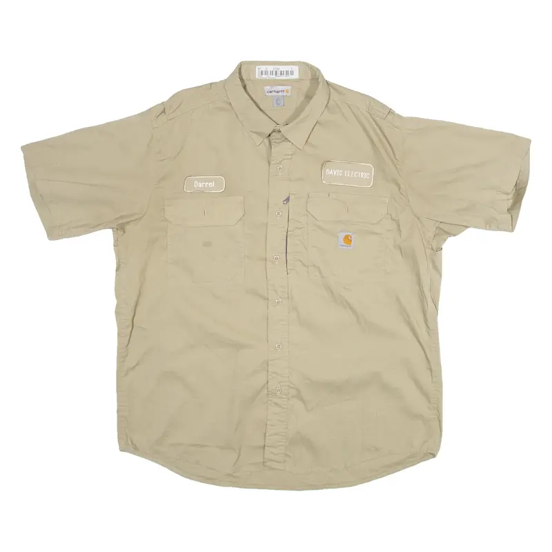 CARHARTT Darrell Davis Electric Mens Worker Shirt Brown XL