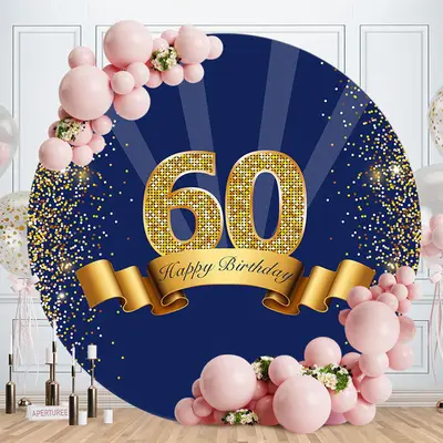Aperturee Fifty Fabulous Wood Pink Boekh Birthday Backdrop | Round Birthday Backdrop | Custom Circle Backdrop Birthday | Roun...