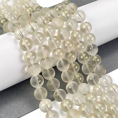 Frosted Transparent Glass Bead Strands